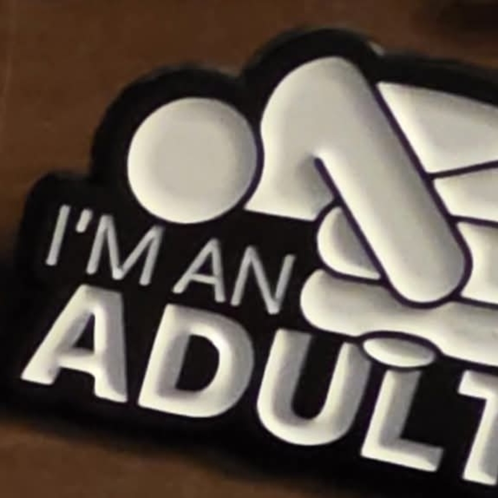 Black and White I'm an Adult Sticker